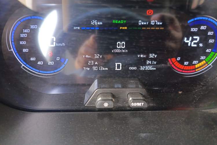 Used CHANGAN KAICHENG Ruixing EM60 2025 Passenger Version Comfort Edition 6 Seats 300 km Range Side-Hinged Doors Odometer Close Up