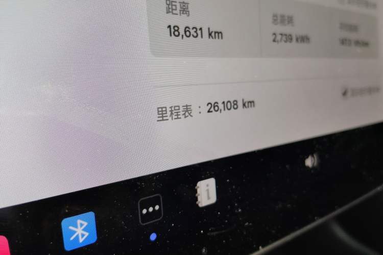 Used Tesla Model 3 2021 Standard Range Rear-Drive Upgraded Version Odometer Close Up