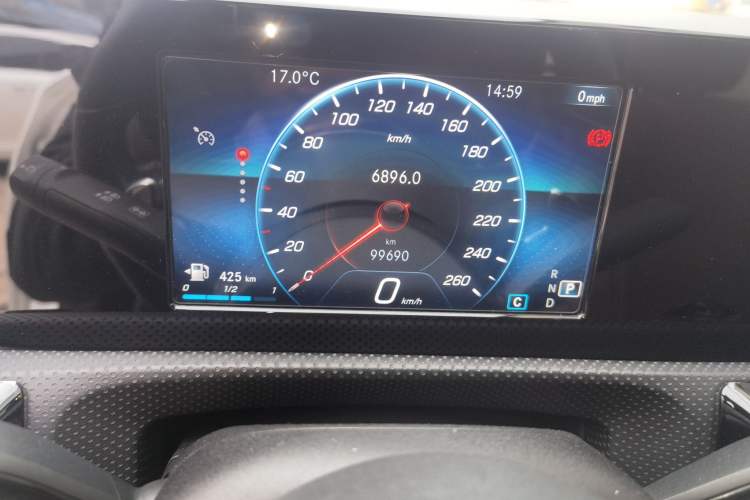 Used Mercedes-Benz A-Class 2019 A 180 L Sport Sedan Odometer Close Up