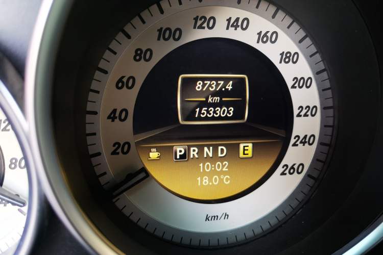 Used Mercedes-Benz C-Class 2011 C 200 CGI Elegant Model Odometer Close Up