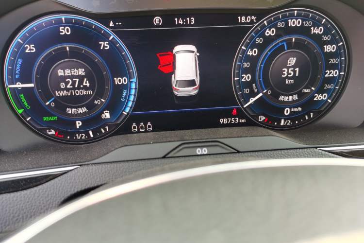 Used Volkswagen Variant New Energy 2019 GTE model Odometer Close Up
