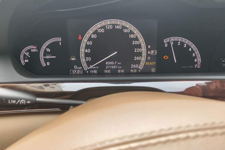 Used Mercedes-Benz S-Class  Odometer Close Up