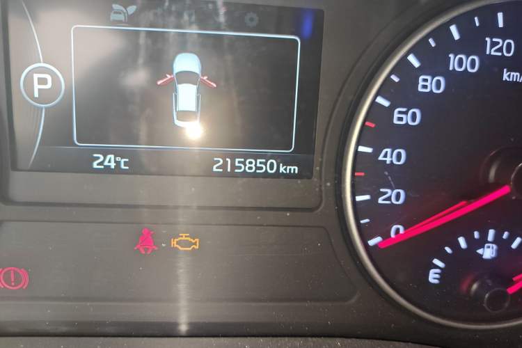 Used Kia K5 2016 2.0L Hybrid LUX Odometer Close Up