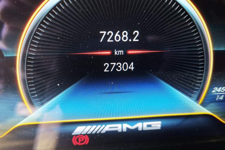 Used Mercedes-Benz AMG GT 2019 AMG GT 50 four-door sports car Odometer Close Up