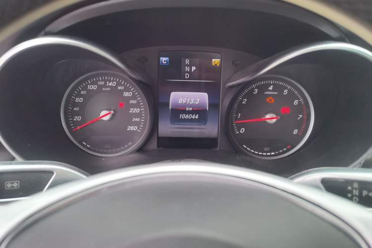 Used Mercedes-Benz C-Class 2016 C 200 L 4MATIC Odometer Close Up