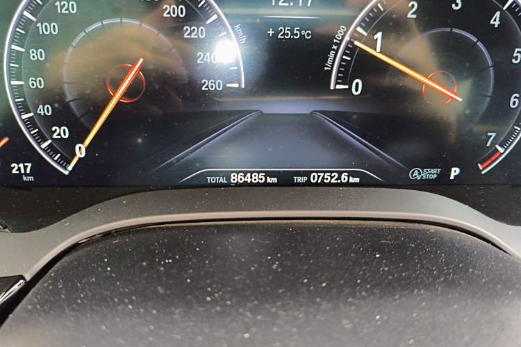 Used BMW 5 Series 2019 530Li Leading Model Luxury Package Odometer Close Up