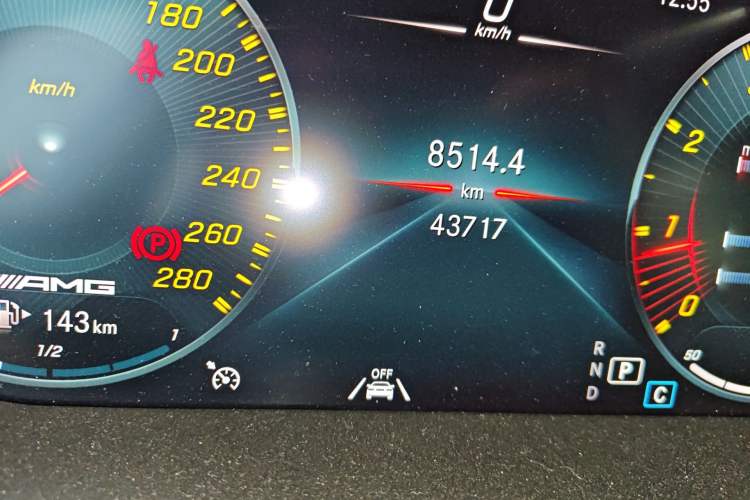 Used Mercedes-Benz GLC Coupe AMG 2020 AMG GLC 43 4MATIC Coupe SUV Odometer Close Up