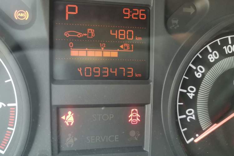 Used Peugeot 301 2014 1.6L Automatic Comfort Edition Odometer Close Up