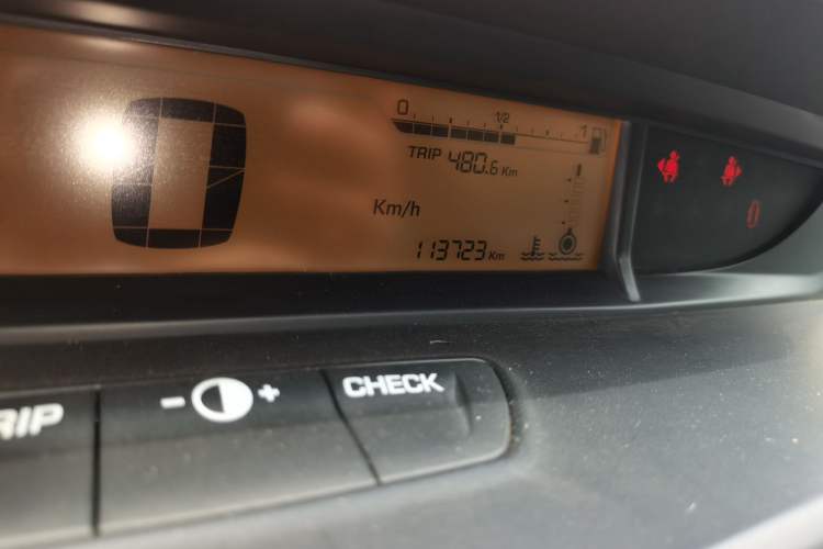 Used Citroen C-Quatre 2012 Sedan 1.6L Automatic Prestige Model Odometer Close Up