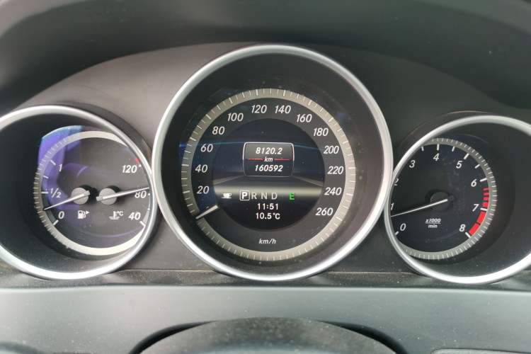 Used Mercedes-Benz C-Class 2013 C 180 CGI Classic Odometer Close Up