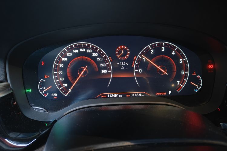 Used BMW 5 Series 2019 530Li Leading Model Luxury Package Odometer Close Up