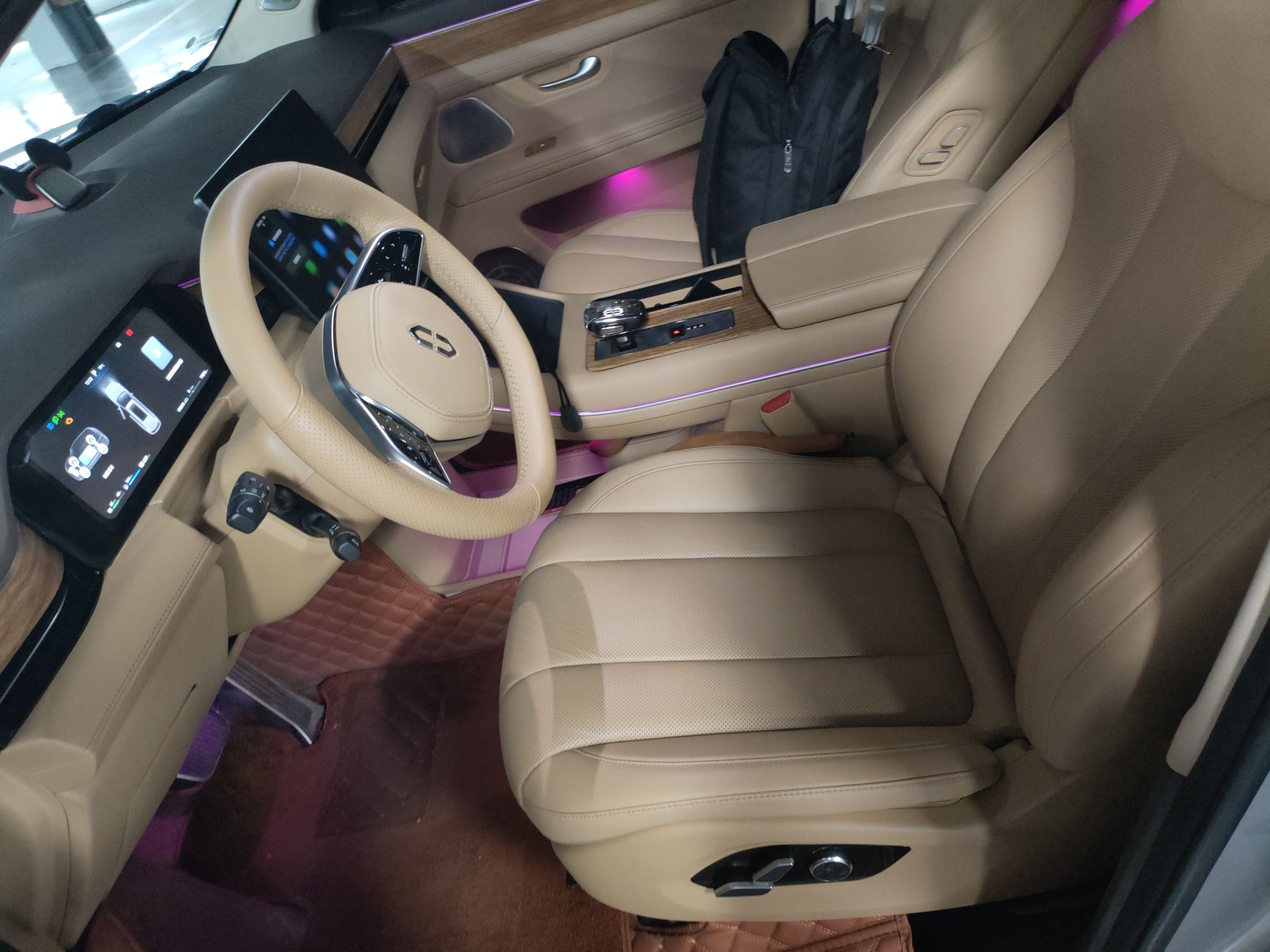 المقاعد الأمامية داخل السيارة