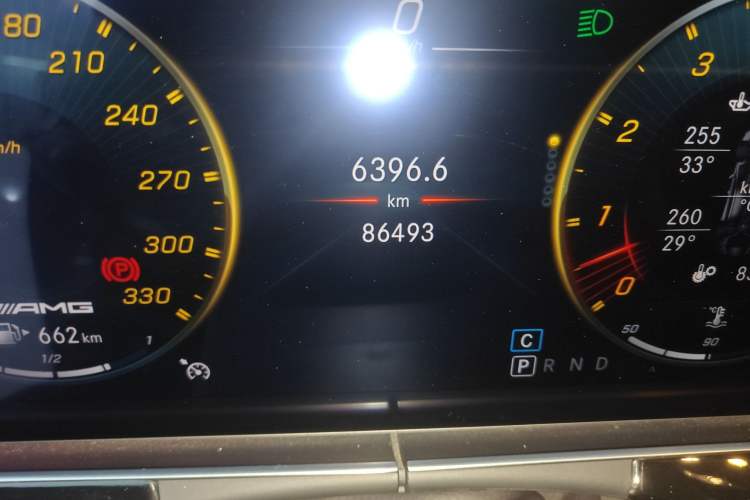 Used Mercedes-Benz AMG GT 2019 AMG GT 50 four-door sports car Odometer Close Up