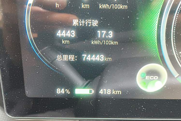 Used AION V 2021 Plus 70 Smart Edition Lithium Iron Phosphate Odometer Close Up