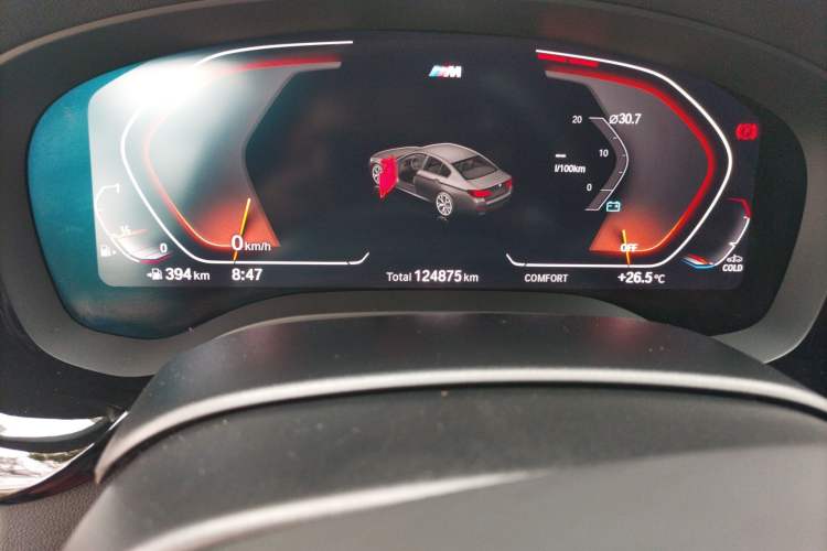 Used BMW 5 Series 2021 530Li Luxury Edition M Sport Package Odometer Close Up