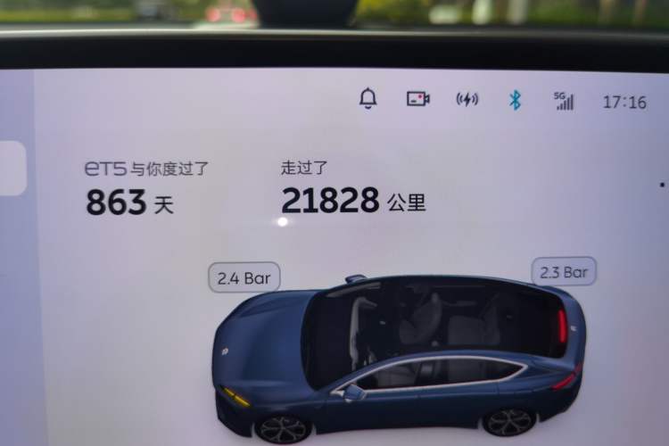 Used Nio ET5 2022 75 kWh Odometer Close Up