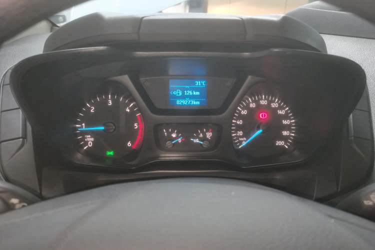 Used Ford Transit 2020 2.0T Diesel Multi-Function Commercial Vehicle Mid-Chassis Low-Roof Design with Dual Rear Doors Meeting China VI Emission Standards Odometer Close Up