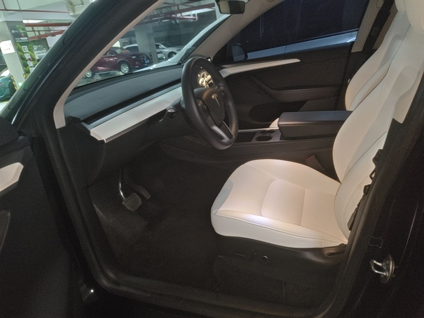 Inside the car (front)