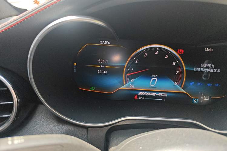 Used Mercedes-Benz C-Class AMG 2019 AMG C 43 4MATIC Odometer Close Up