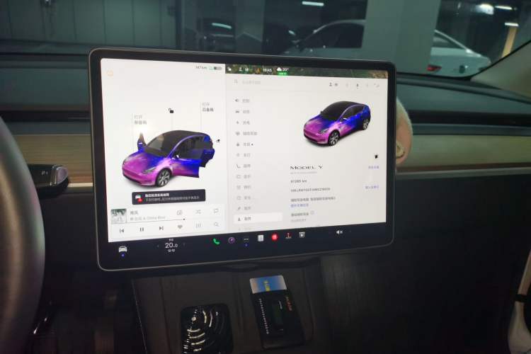 Used Tesla Model Y 2021 Standard Range Rear-Wheel Drive Version Audio And AC Panel