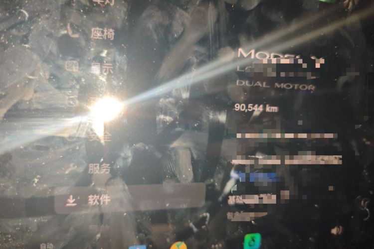 Used Tesla Model Y 2021 Long-Range All-Wheel-Drive Version Odometer Close Up