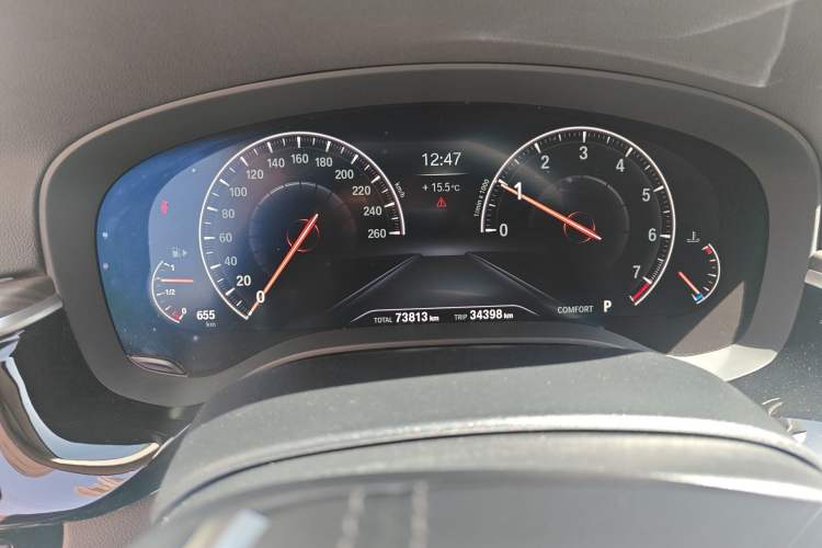 Used BMW 5 Series 2019 530Li Leading Model Luxury Package Odometer Close Up