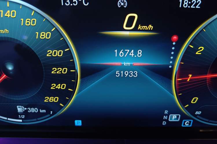 Used Mercedes-Benz E-Class 2022 E 300 L Sporty and Stylish Model Odometer Close Up