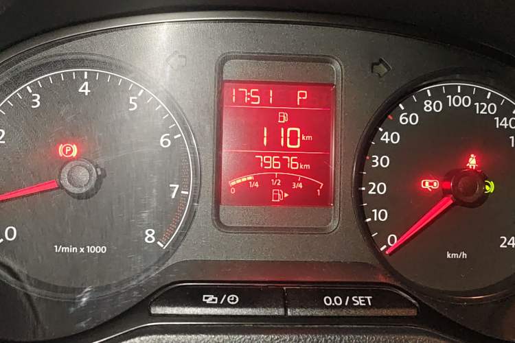 Used Volkswagen Polo 2013 1.4L Automatic Comfort Edition Odometer Close Up