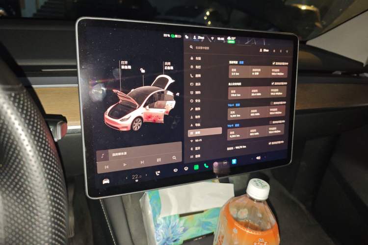 Used Tesla Model Y 2021 Standard Range Rear-Wheel Drive Version Audio And AC Panel