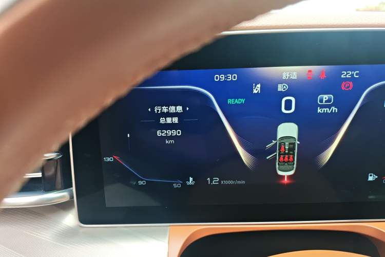 Used Hongqi H9 2022 2.0T Smart Connect Flagship Edition Odometer Close Up