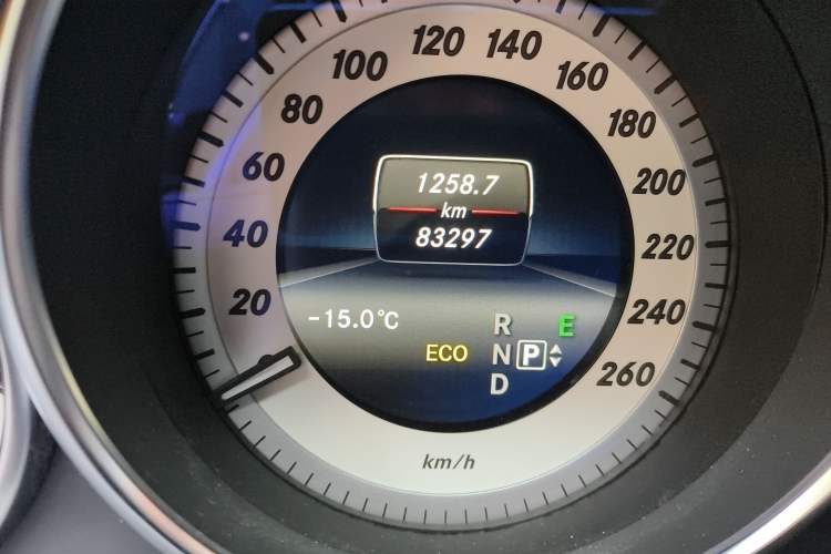 Used Mercedes-Benz E-Class 2014 E 200 Coupe Odometer Close Up