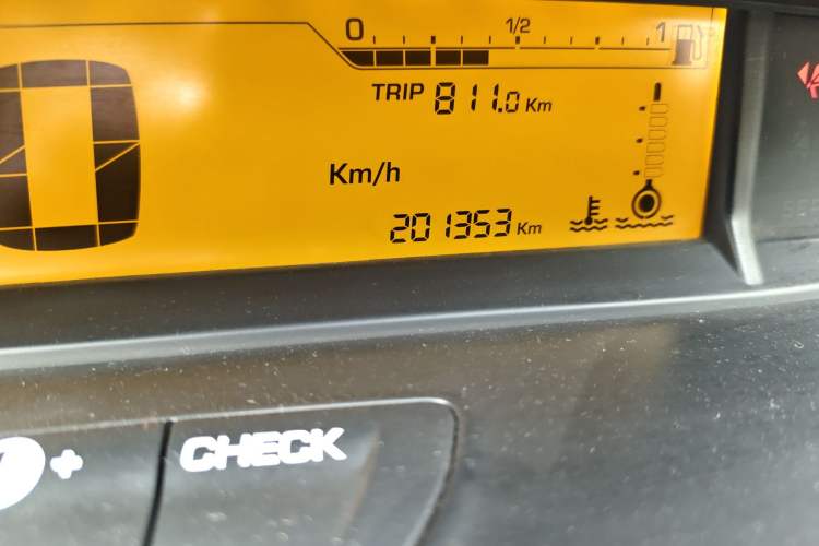 Used Citroen C-Quatre 2013 1.6L Manual Prestige CNG Model Odometer Close Up