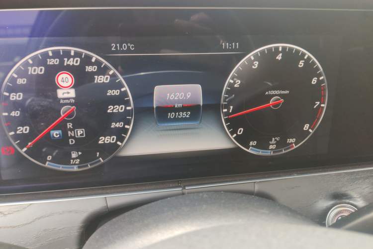 Used Mercedes-Benz E-Class 2017 E 300 L Sporty and Stylish Model Odometer Close Up