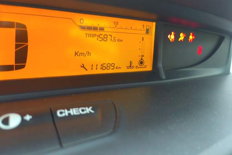 Used Citroen C-Quatre 2012 Sedan 1.6L Manual Prestige Model Odometer Close Up