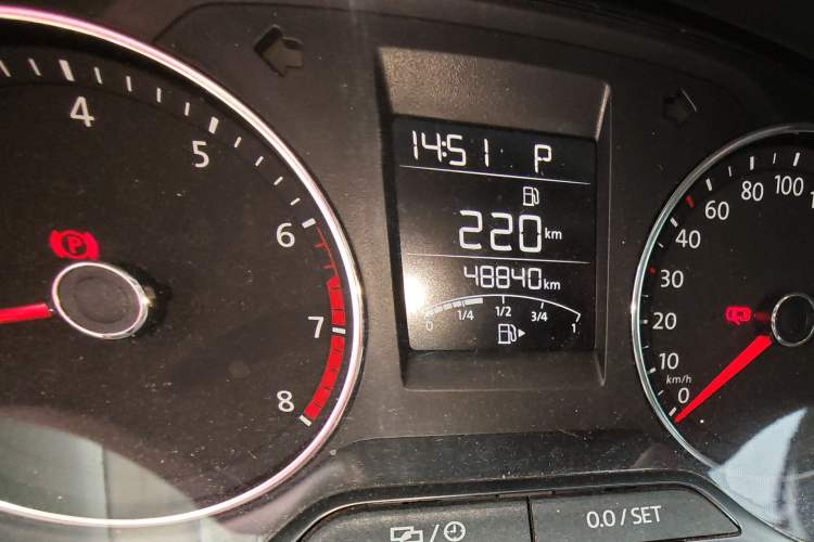 Used Volkswagen Polo 2016 1.6L Automatic Comfort Model Odometer Close Up