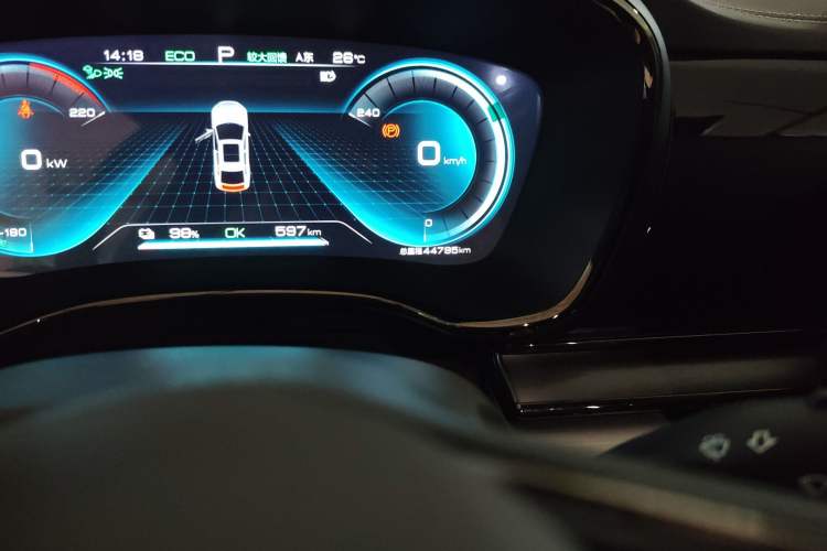 Used BYD Han 2020 EV Long-Range Luxury Model Odometer Close Up