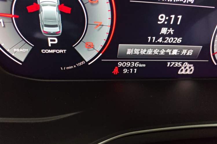 Used Audi A4L 2022 40 TFSI Fashion Dynamic Model Odometer Close Up