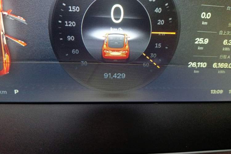 Used Tesla Model S 2014 S P85 Odometer Close Up