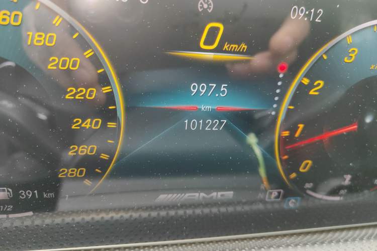 Used Mercedes-Benz A AMG 2020 AMG A 35 4MATIC Odometer Close Up