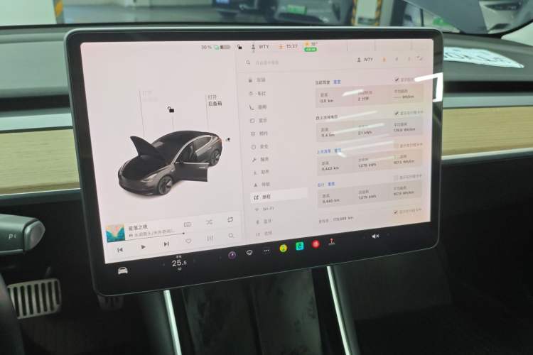 Used Tesla Model 3 2019 Long-Range Rear-Wheel-Drive Version Audio And AC Panel