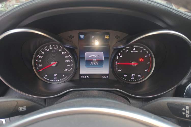 Used Mercedes-Benz C-Class 2016 C 200 Coupe Odometer Close Up