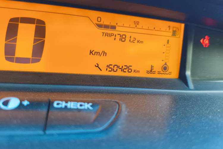 Used Citroen C-Quatre 2013 Sedan 1.6L Automatic Prestige Model Odometer Close Up