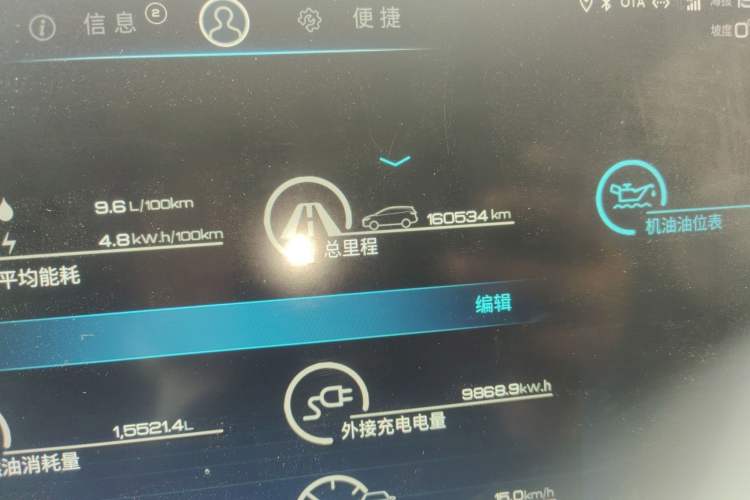 Used BYD Tang New Energy 2018 DM 2.0T All-Wheel Drive Smart Connectivity Luxury Model 7 Seats China V Emission Standard Odometer Close Up