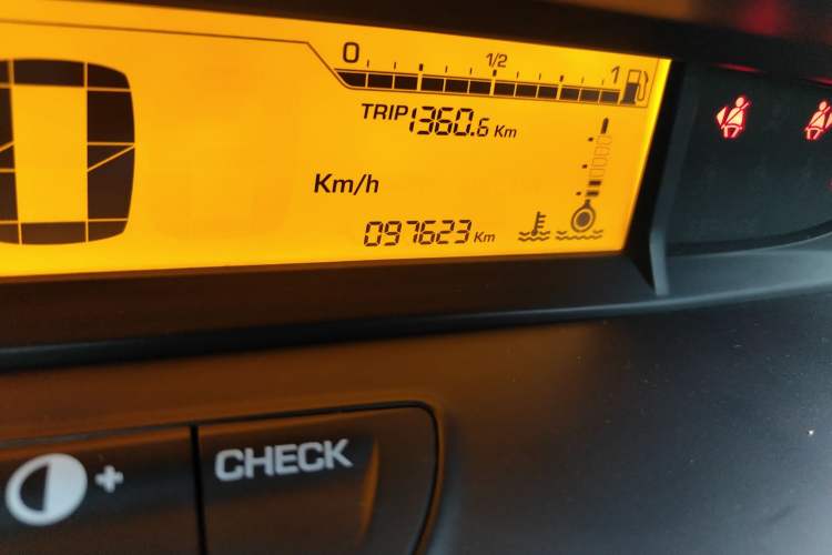 Used Citroen C-Quatre 2013 Sedan 1.6L Automatic Prestige Model Odometer Close Up